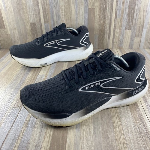 Size 12.5 - Brooks Glycerin 21 Mens Running Training Shoes Black White - Picture 2 of 12