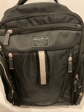 Eddie Bauer Black First Adventure Backpack Diaper Bag Waterproof Insulated