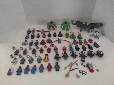 Lego Marvel Super Heroes Minifigures Lot and Accessories 56 Minifigs+ Extras - Image 1 of 4