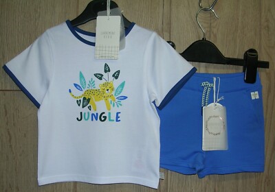 Carrement Beau neu Jungen blau T-Shirt & Shorts Set Outfit Alter 12 Monate