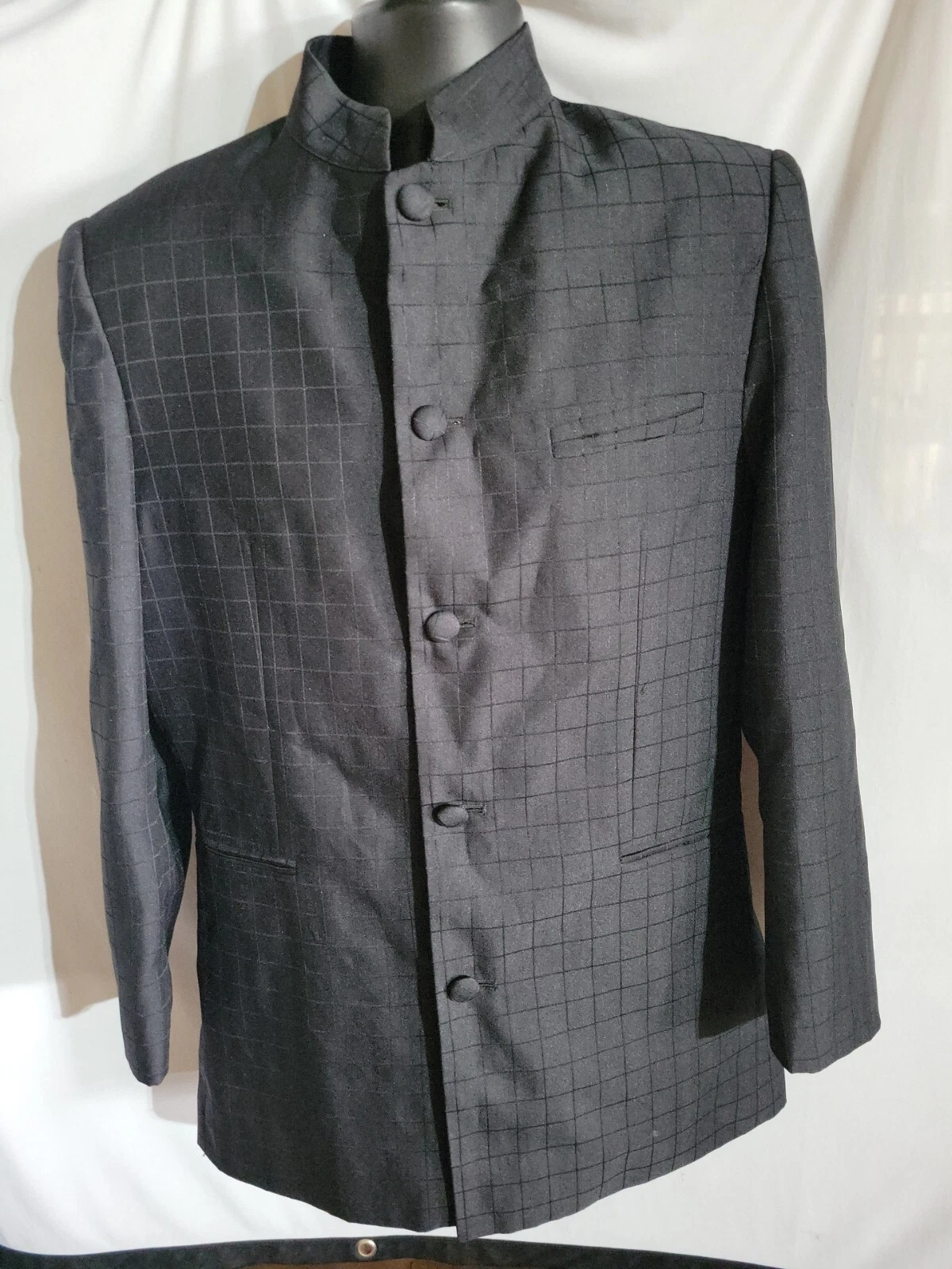 Veste de costume Pontelli Uomo Collection par Supreme taille 38 boutons noirs à carreaux