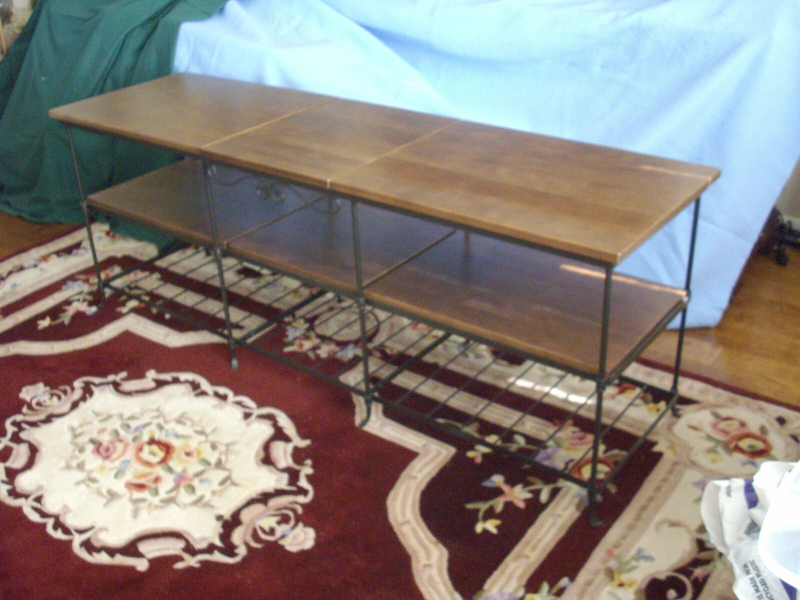 Longaberger Wrought Iron TV Stand + 8 Baskets, Lids, Protectors in Rich Brown eBay