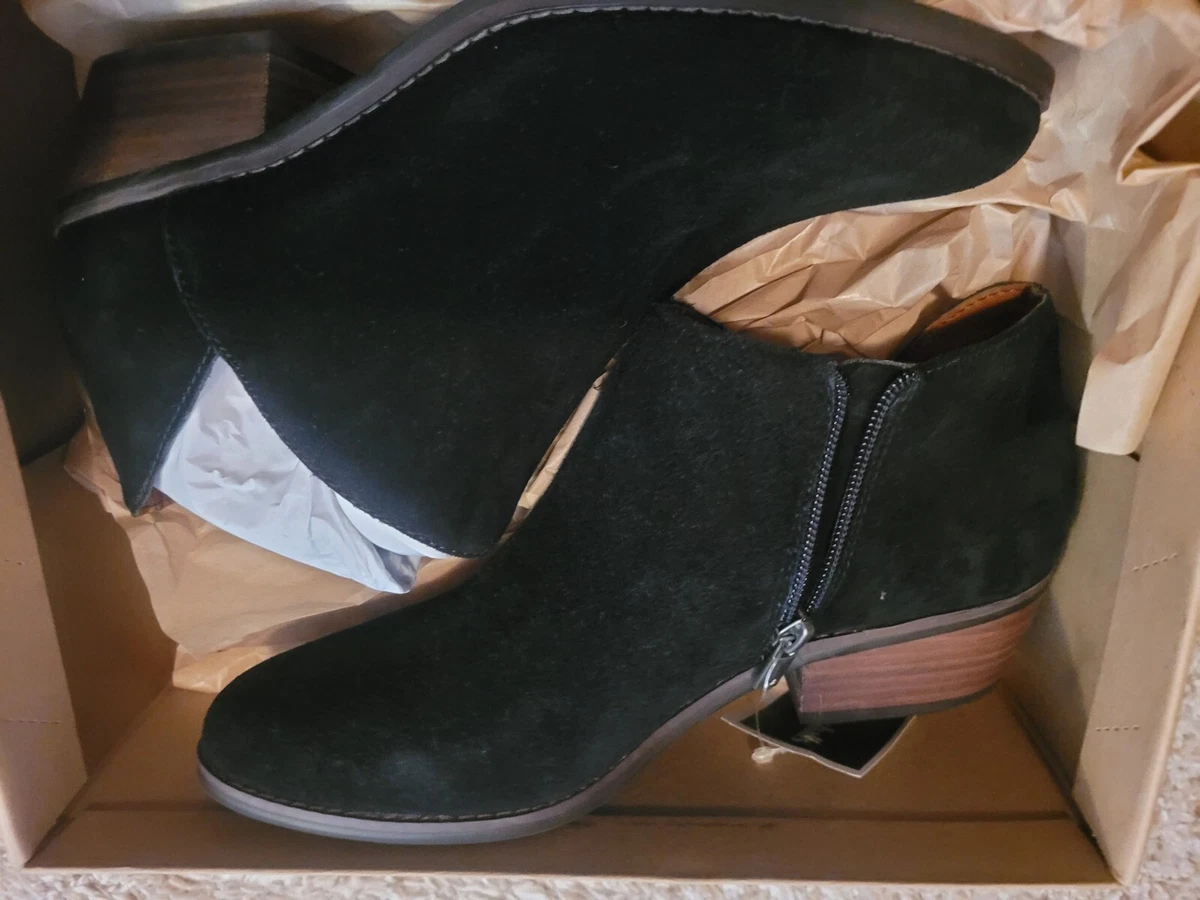 Lucky Brand Black Suede LP Frankela Ankle Booties Size 8.5 eBay