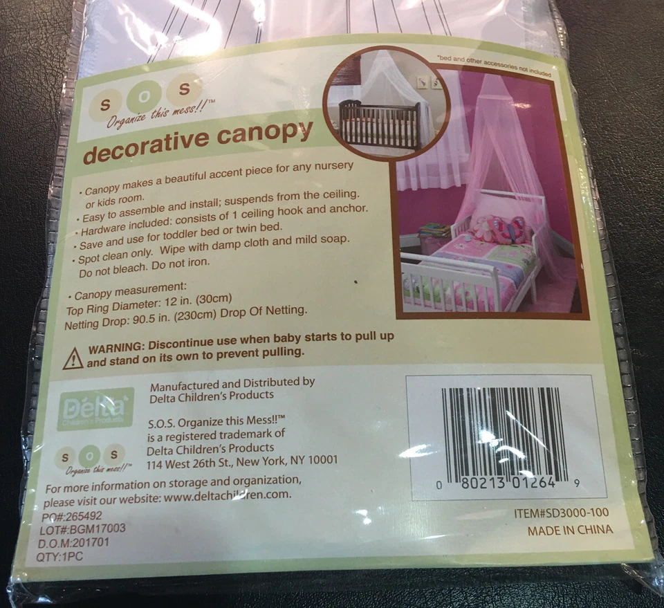 Toldo decorativo DELTA - Cubierta de cama - Cortina decorativa - Tienda de campaña - Red - Toldo de cama Foto 3 de 3