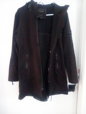 Ilse Jacobsen Hornbæk 3/4 Length Raincoat Coco Brown Jacket Hooded 36m Womens