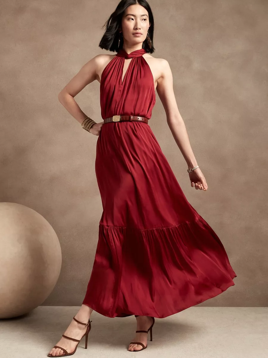 banana republic red dress