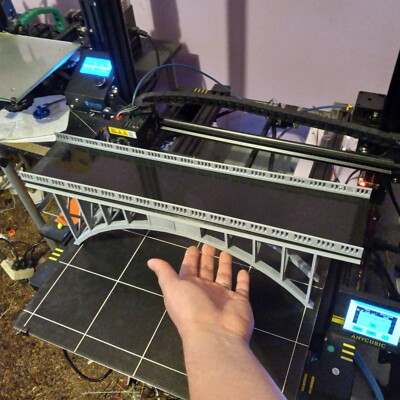18'' Big HO Scale two Lane Vehicle or Train Truss Arch Bridge 3D Printed 1:87