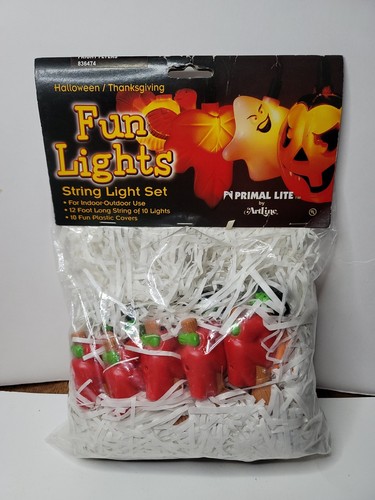 NIP VTG Primal Lite Plastic Blow Mold Halloween Witches Witch String lights 12" - Picture 6 of 7