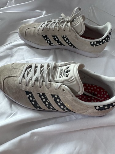 adidas Women's Gazelle Originals Suede Everyday Trainers Beige Black Spots Uk 8 - Picture 3 of 7