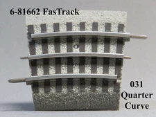 LIONEL 031 FASTRACK QUARTER CURVE TRACK train fas fast o gauge 031 6-81662 NEW