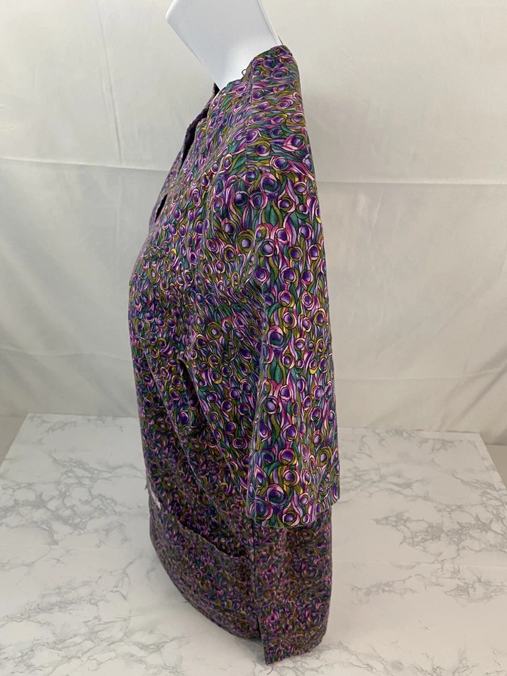 Cherokee Inspired Comfort Short Sleeve Scrub Top Womens XS V Neck Purple P1 - Image 3 of 4