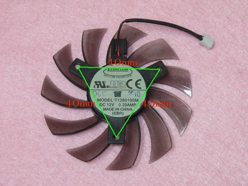 75mm GIGABYTE N465 GTX 460 560 Ti 570 Fan Replacement 2Pin T128010SM 0.20A R47a - Picture 2 of 3