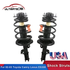 Pair Front Shocks Struts w/ Coil Springs For 2002 2003 Toyota Camry Lexus ES300