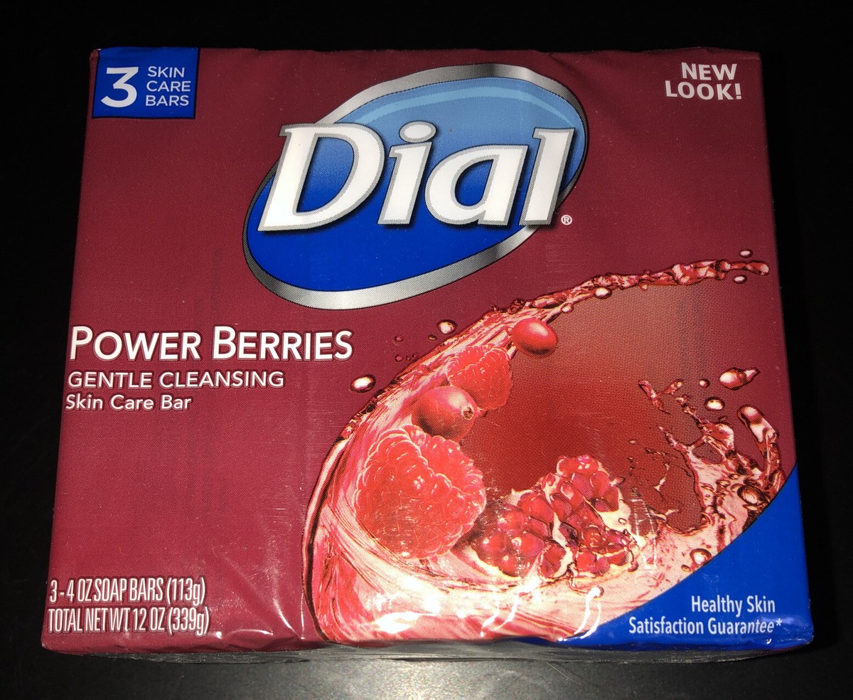 Pack Dial POWER BERRIES Bar Soap Oz Glycerin Gentle Skin Care  DISCONTINUED