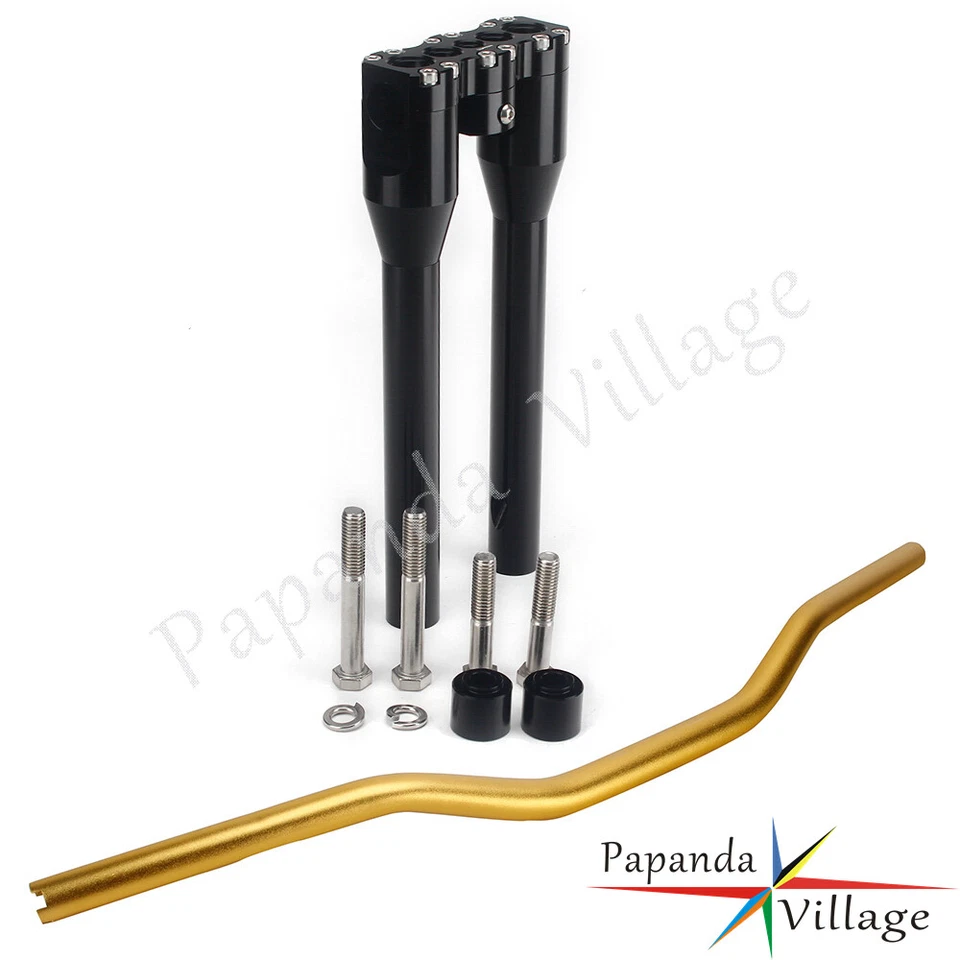 1-1/4" Club Style Handlebar Riser + Handlebar For Harley Sportster Dyna Softail - Image 2 of 4