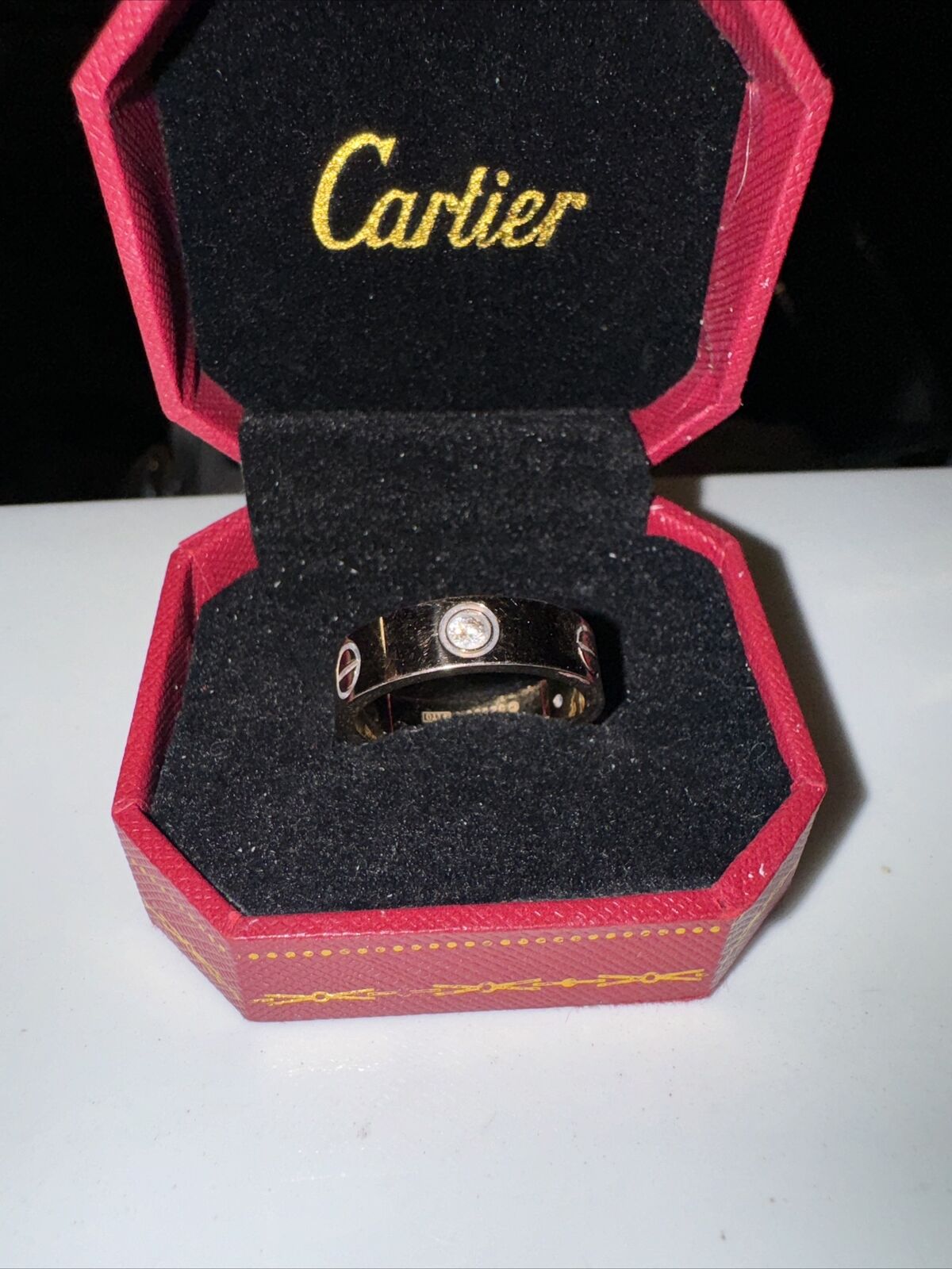 Gentlemans CARTIER LOVE Diamond Band Ring in Rose… - image 2