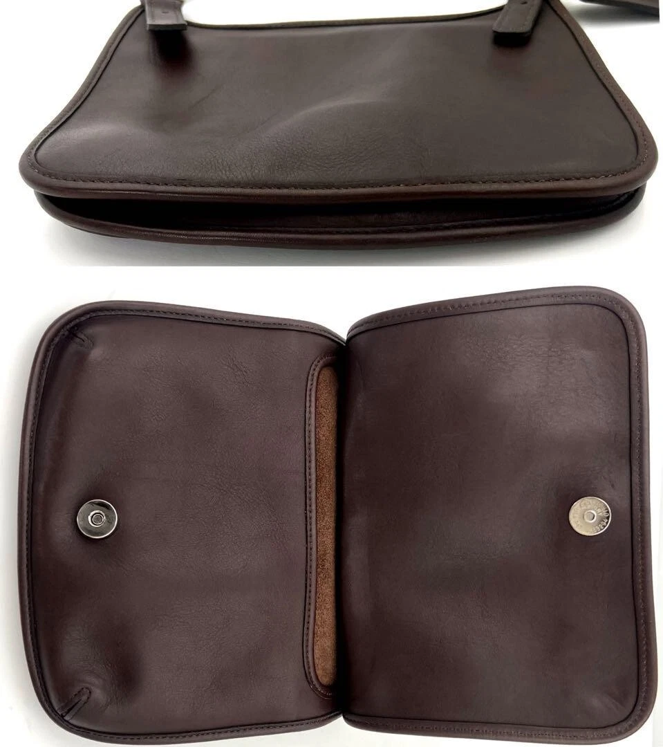 Vecchia borsa a tracolla Coach borsa a tracolla pelle marrone scuro 9142 usata originale #0988