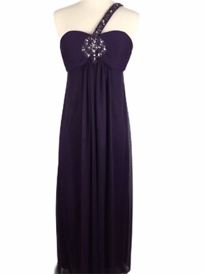 open lace back dress Xscape Women's Ruffled One-Shoulder Scuba Gown - Midnight