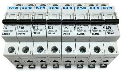 EATON EAD06B - 6A / 10A / 16A / 20A / 40A / 50A - Single Pole 6kA B Curve MCB