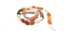 Multi Moonstone Oval Smooth 7x9-8x12mm Loose Gemstone Beads 18"inch 1 Strands