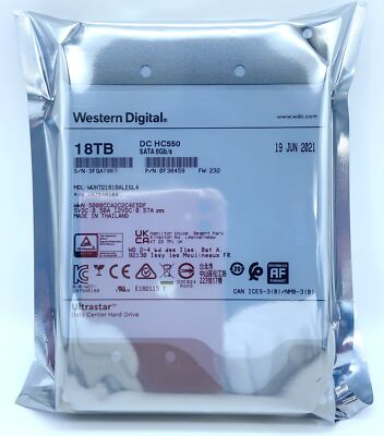 WD WUH721818ALE6L4 18TB SATA Ultrastar DC HC550 3.5