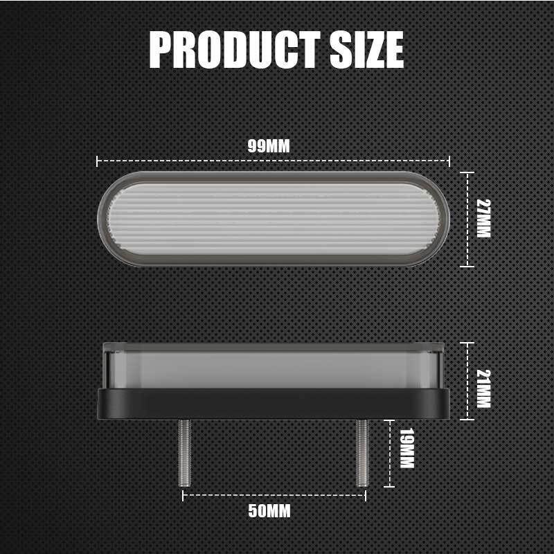 Fanalino Posteriore Moto Mini 11 LED, 12V, Luce Stop/posizione, Fumo, Rosso, 3 Fili