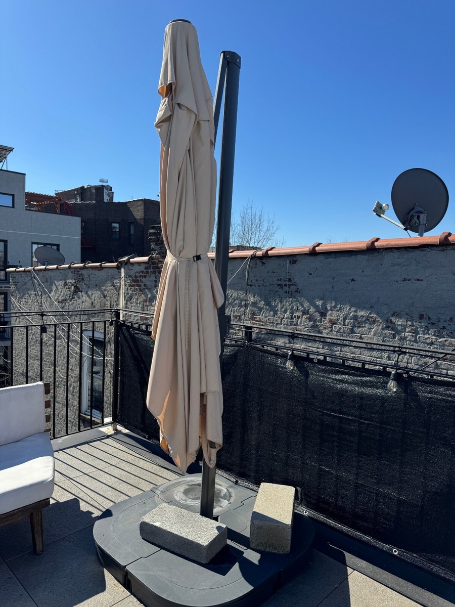 IKEA Seglaro umbrella canopy, hanging, beige/tilting, 129 7/8x94 1