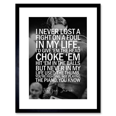 Quote Boxer Fritzie Zivic Fighting Not Playing Piano Framed Art Print 12X16''