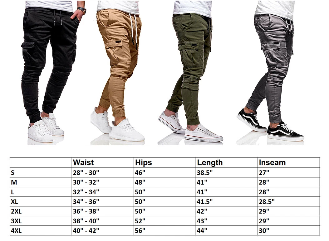 Men's Casual Joggers Pants Sweatpants Cargo Combat Loose Sport