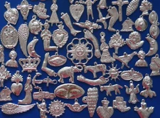 Milagro Charms Large Milagros| Heart Included | Large 20 Milagro Ex-voto Nicho