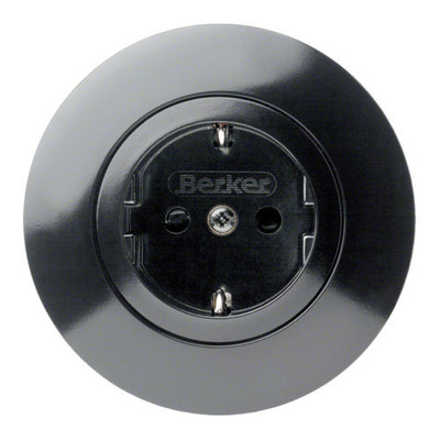 Berker Steckdose Serie 1930 incl. Rahmen 1fach weiß schwarz Bauhaus