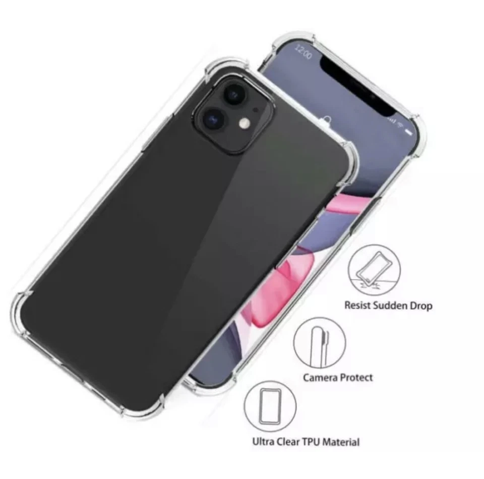 3X Clear Soft TPU Shockproof Anti-Scratch For iPhone 14, 13, 12, 11, Pro, Xs, XR - Image 3 of 4