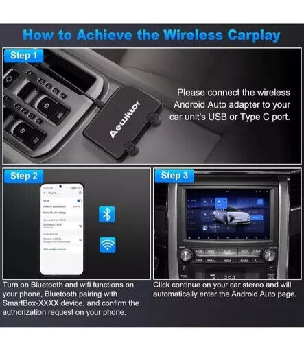 Aewittor Android Auto CarPlay Adapter 5Ghz WiFi - Picture 3 of 5