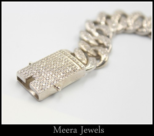 Sparkling Micro Pave Cubic Zirconia In Cuban Link Men's Bracelets In 935 Silver - 第 7/11 張圖片
