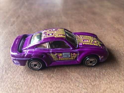 Hot Wheels 1987 Porsche 959 Purple With Graphics Chrome Windows -Malaysia - Nice - Picture 5 of 8