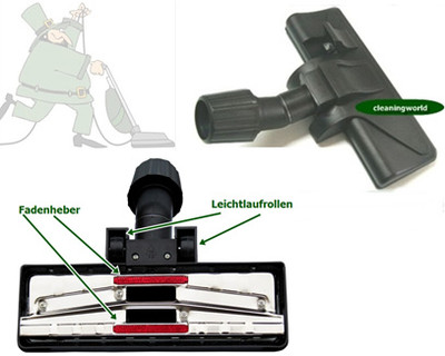 TOP Kombidüse, 2 Gleitrollen für Teppich & Hartböden für Kalorik Staubsauger WOW