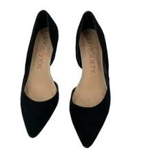 Sole Society Jillian Black Suede Kid Suede Women’s Size 7 Wedge Heels