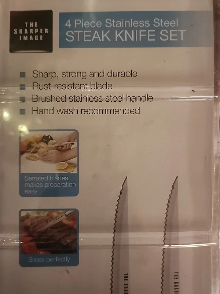 Juego de 4 cuchillos para carne de acero inoxidable Sharper Image NUEVO Foto 3 de 3