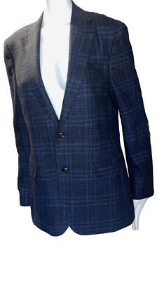 Ermenegildo Zegna halb gefütterter karierter Blazer aus Wolle & Kaschmir Größe UK 40 IT 50