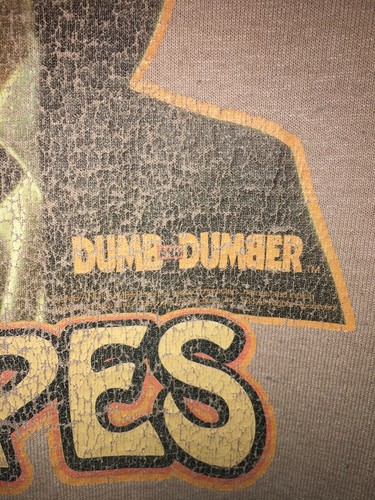 Vintage 1990's Dumb And Dumber Movie Large Ringer T-Shirt Iron On USA Cripes - Picture 3 of 8
