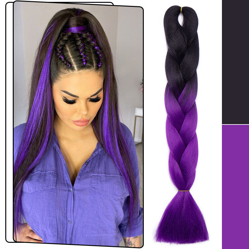 US Ombre Festival Party Synthetic Jumbo Box Braids Hair Extensions Cornrow  Twist, jumbo hair 