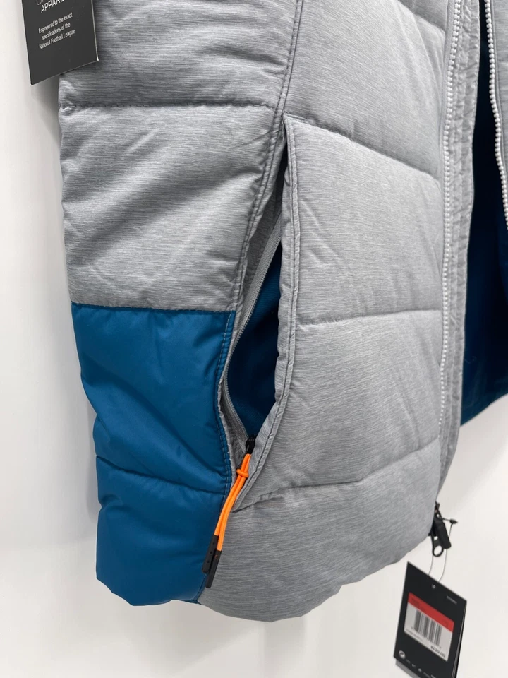 CHALECO ACOLCHADO CON CREMALLERA COMPLETA NIKE GRIS MIAMI DOLPHINS CON BOLSILLOS NUEVO TALLA GRANDE Foto 4 de 4