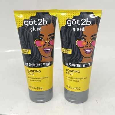Lot Of 2 Got2b Glued BONDING GLUE For-Protective Styles WIG GLUE Got 2b 6oz NEW
