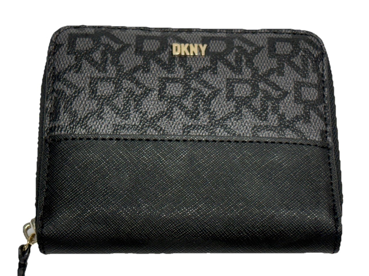 DKNY VELA  Signature Black Zip Around Wallet