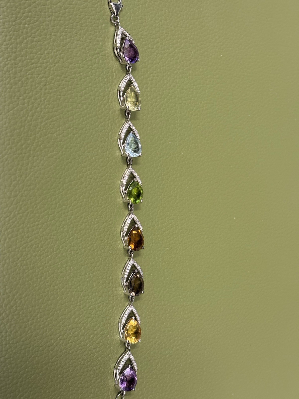 Multi Gemstone Sterling Bracelet - image 2