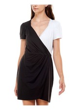 ULTRA FLIRT Womens Sheath Short Dress Black Short Sleeve Party Juniors XS