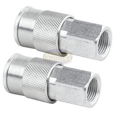 Industrial Style 3/8" FNPT and 3/8" Body Quick Couplers 6 Ball Bearings 2 Pack