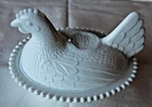 Vintage Large Indiana Glass Hen On Nest Milk Glass Chicken