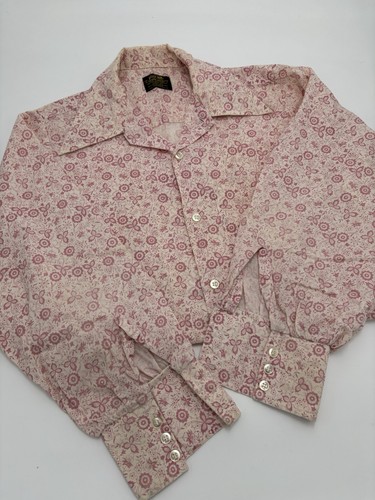 The Put On Shop Sears & Roebuck Co Boys Shirt Size 14 Vintage 60s Pink Flowers - Picture 8 of 9