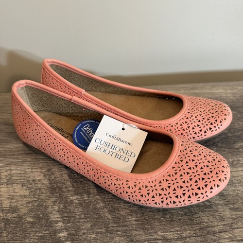 Croft & Barrow Ortholite Ballet Zapatos Planos Mujer’s Talla 5 Coral Claro NUEVO Primavera - Imagen 1 de 8
